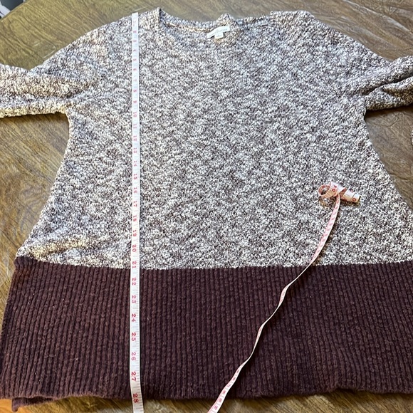 LL Bean Signature Linen Blend Crew Neck Sweater Purple Color Block Size L - Picture 13 of 15